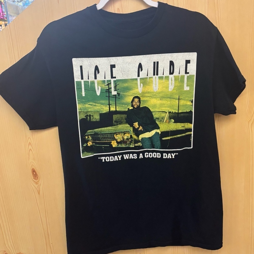 Ice Cube M Cotton Black Tee Unisex Graphic Today Was A Good Day